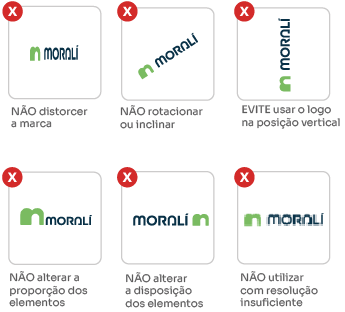 Exemplos de usos incorretos do logotipo