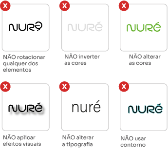 Exemplos de usos incorretos do logotipo