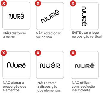 Exemplos de usos incorretos do logotipo